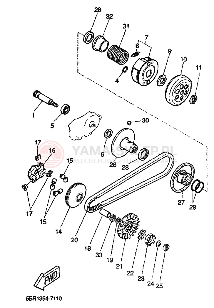 Schemat "sprzęgło" do Yamaha AEROX