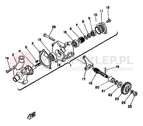 Schemat "Pompa wody" do Yamaha TZ350F