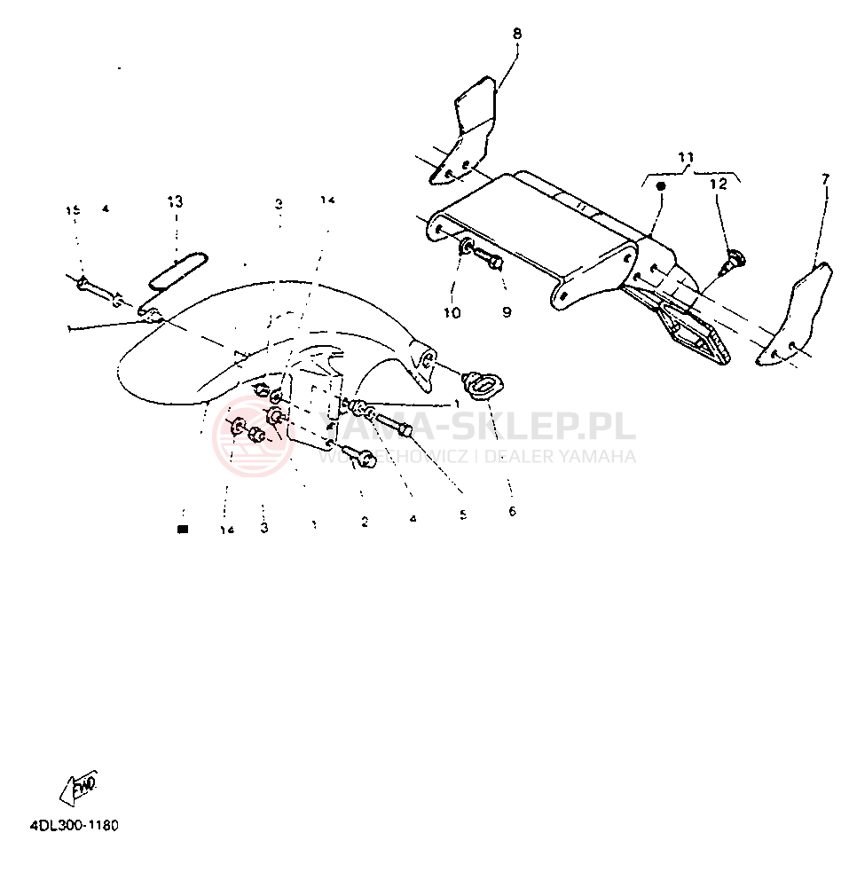 Schemat "błotnik" do Yamaha TZR125