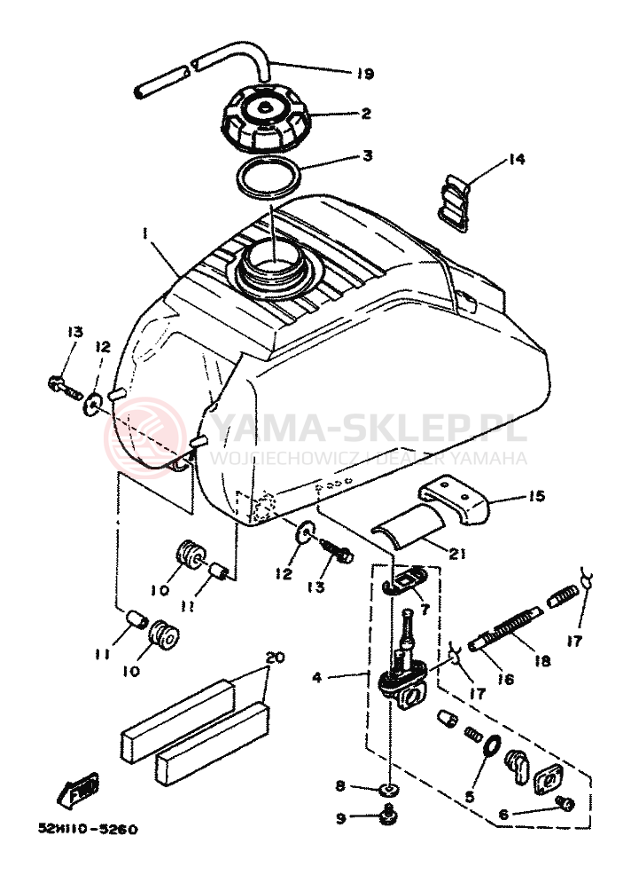 Schemat "zbiornik paliwa" do Yamaha YFM200