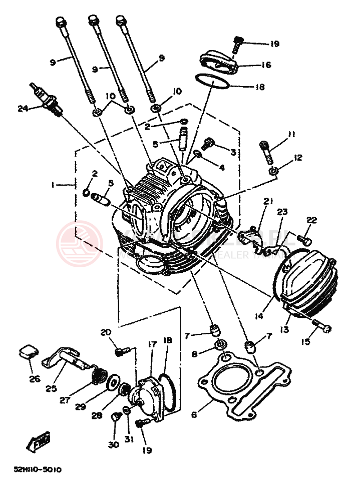 Schemat "głowica" do Yamaha YFM200