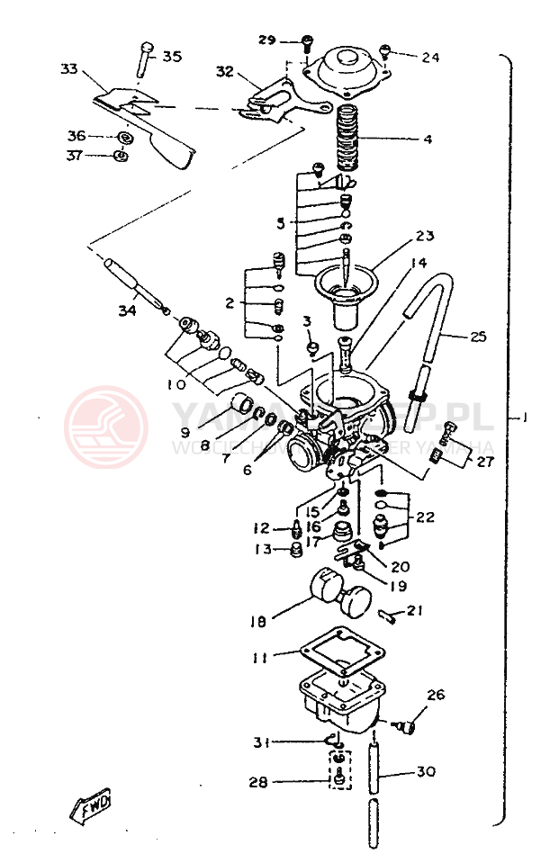 Schemat "Gaźnik" do Yamaha SR125
