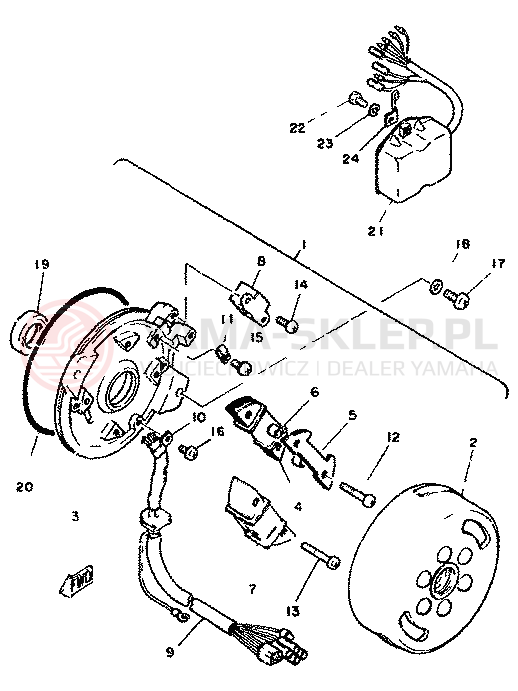 Schemat "Układ zapłonowy" do Yamaha XT250