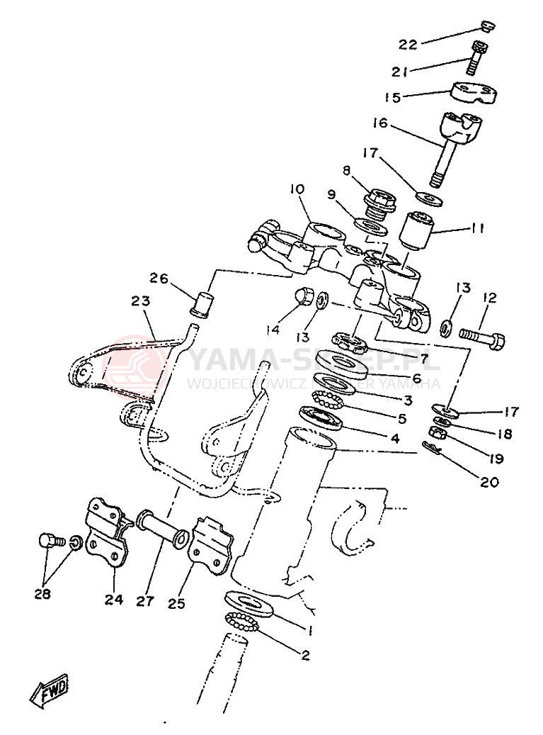Schemat "Półki zawieszenia" do Yamaha SR250