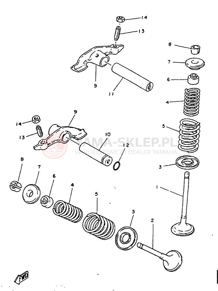 Schemat "zawory" do Yamaha SR125