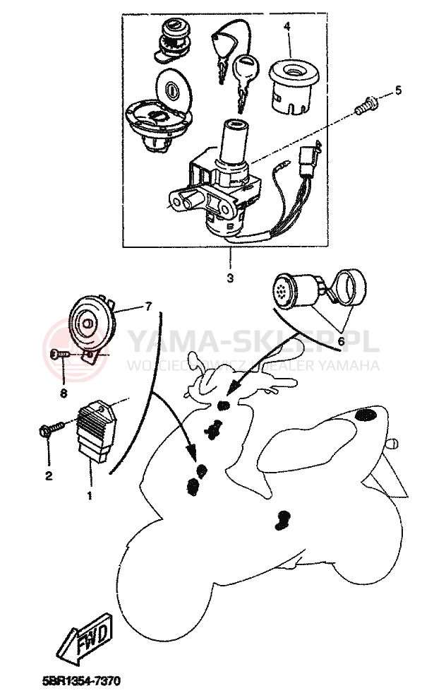 Schemat "układ elektryczny" do Yamaha AEROX