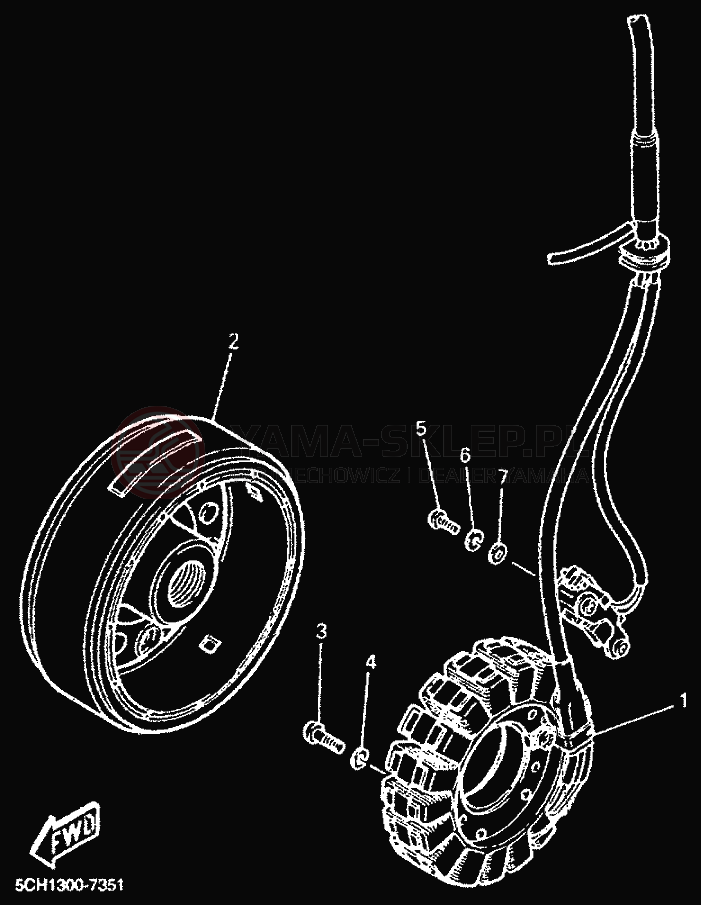 Schemat "prądnica" do Yamaha TT600R