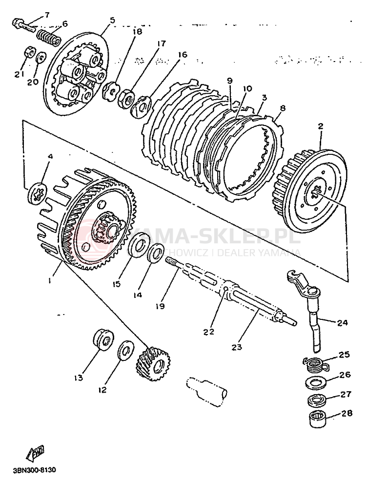 Schemat "sprzęgło" do Yamaha TDR125