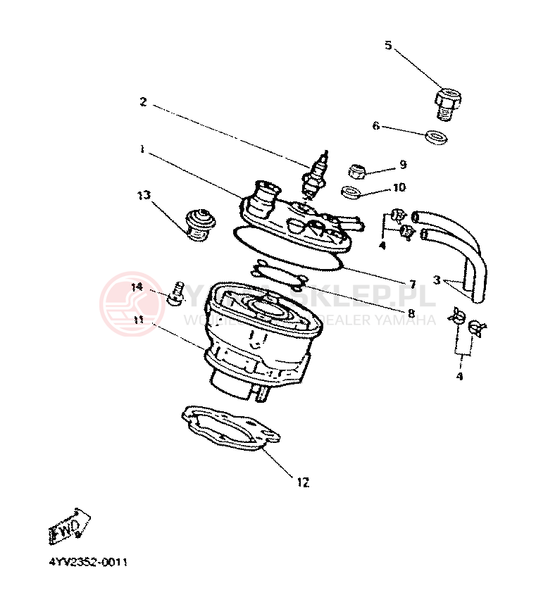 Schemat "cylinder" do Yamaha TZR50R