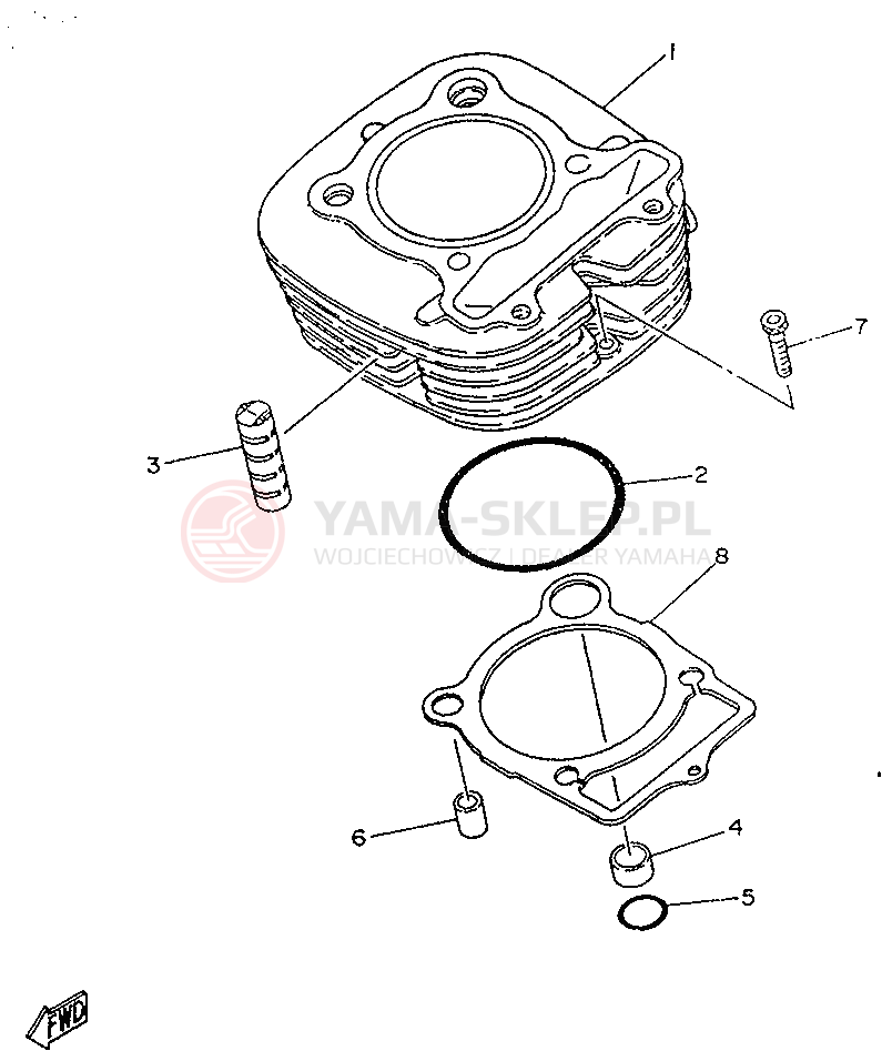 Schemat "cylinder" do Yamaha SR250