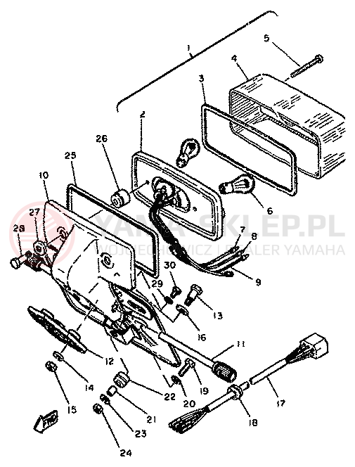 Schemat "Oświetlenie tył" do Yamaha XS1100G