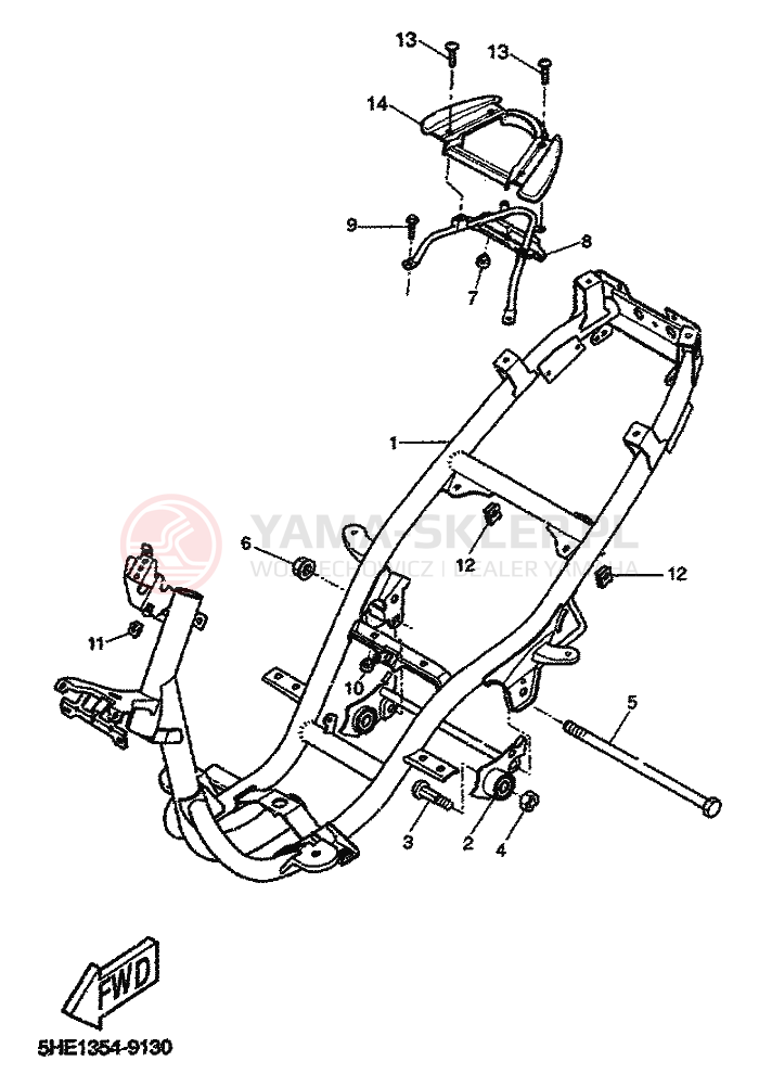 Schemat "rama" do Yamaha AEROX