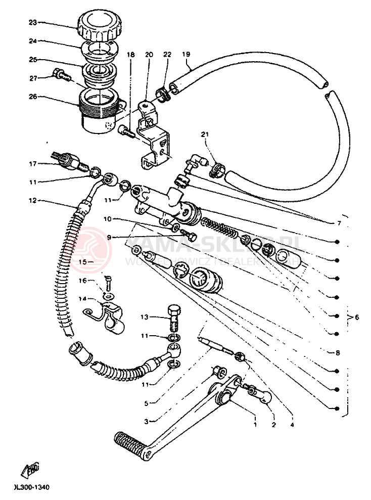Schemat "Pompa hamulcowa tył" do Yamaha TZR125