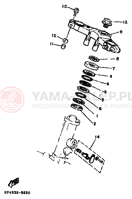 Schemat "Półki zawieszenia" do Yamaha RD350LC