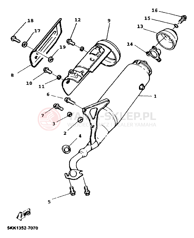 Schemat "Wydech końcowy" do Yamaha NEOS