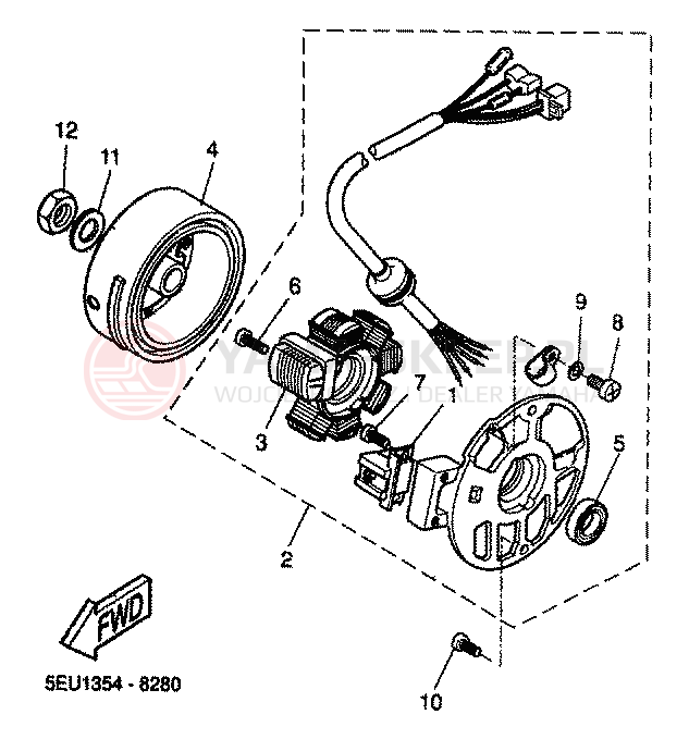 Schemat "prądnica" do Yamaha WHY