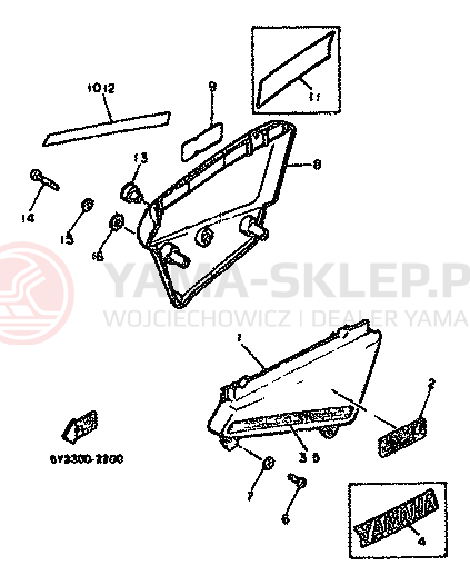 Schemat "Pokrywa boczna" do Yamaha XT550