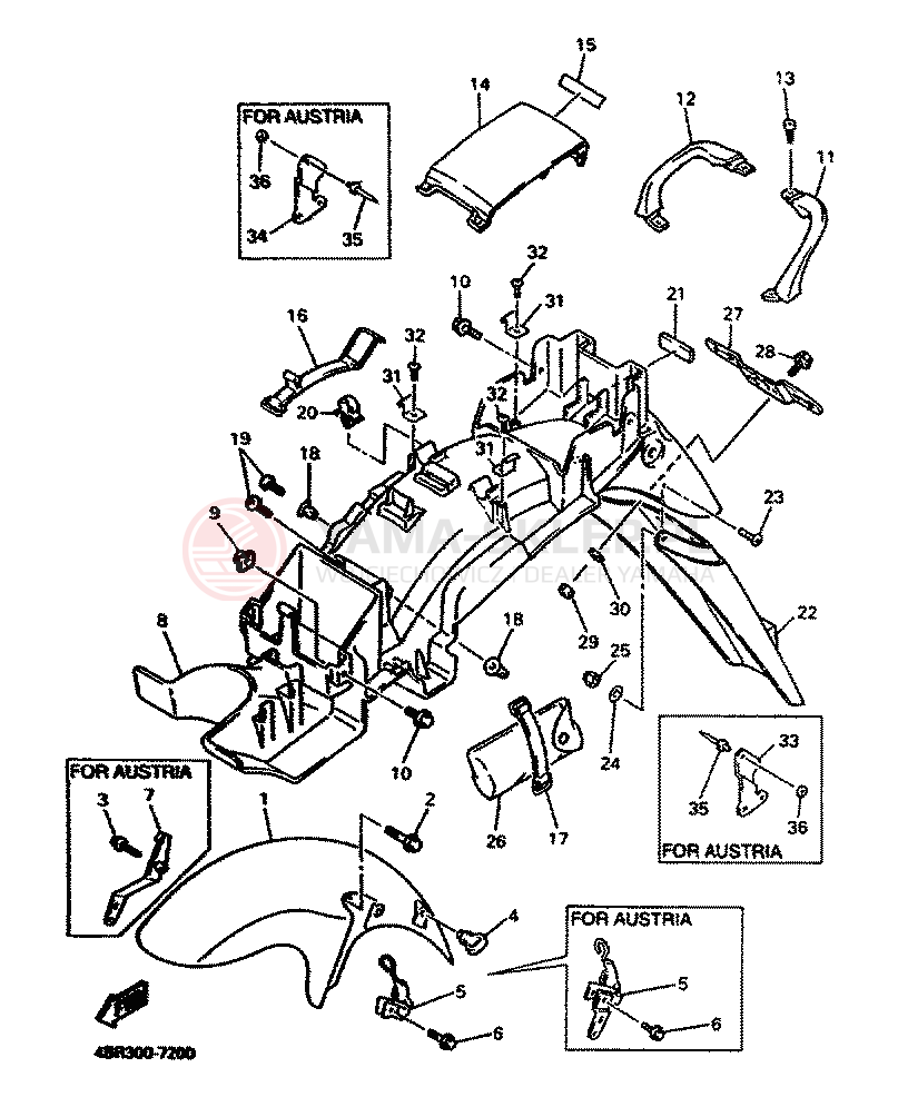 Schemat "błotnik" do Yamaha XJ600S DIVERSION
