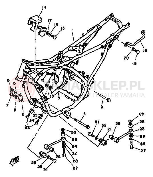 Schemat "rama" do Yamaha RD350LC