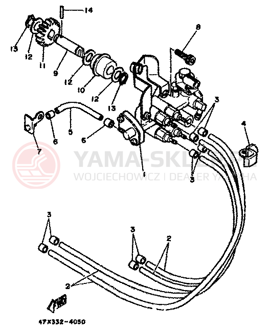 Schemat "Pompa olejowa" do Yamaha RD500LC