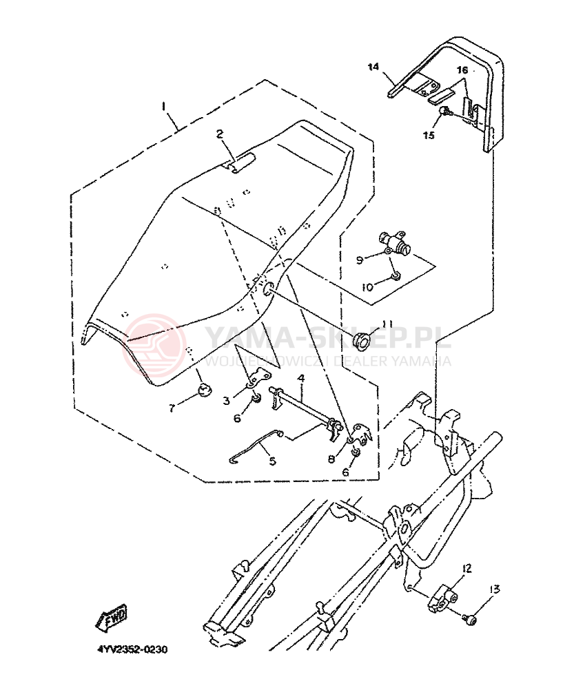 Schemat "siedzenie" do Yamaha TZR50R