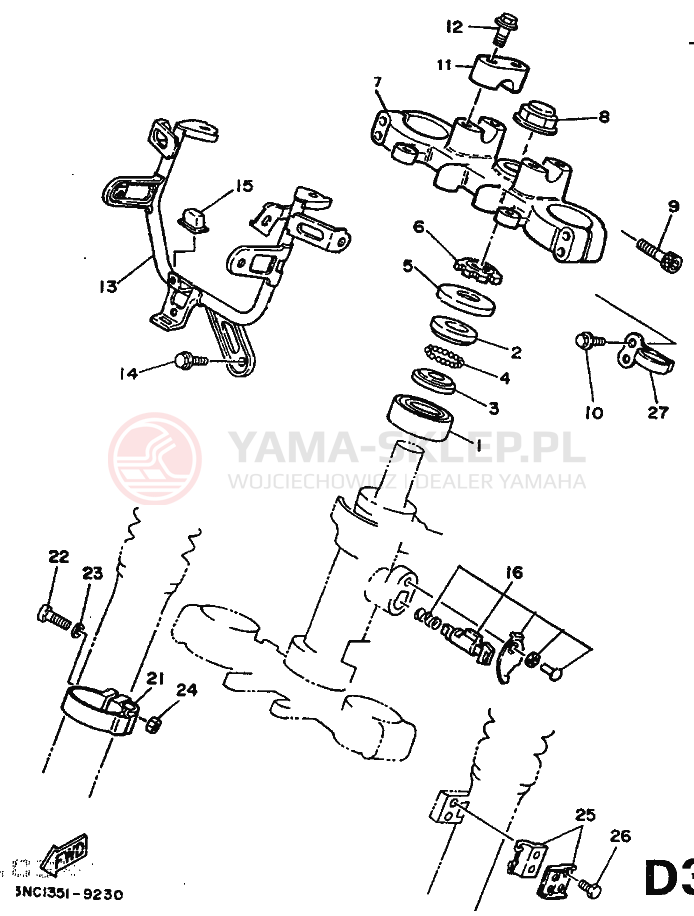 Schemat "Półki zawieszenia" do Yamaha DT125R