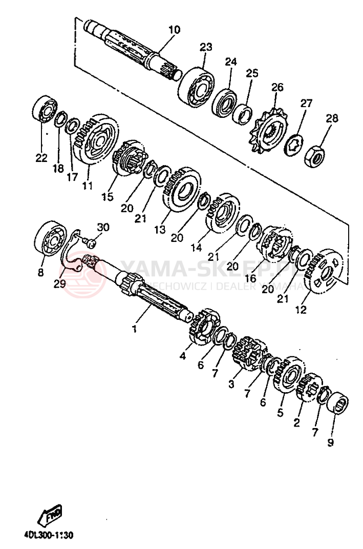 Schemat "Skrzynia biegów " do Yamaha TZR125