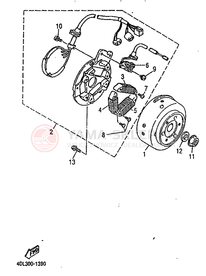Schemat "prądnica" do Yamaha TZR125