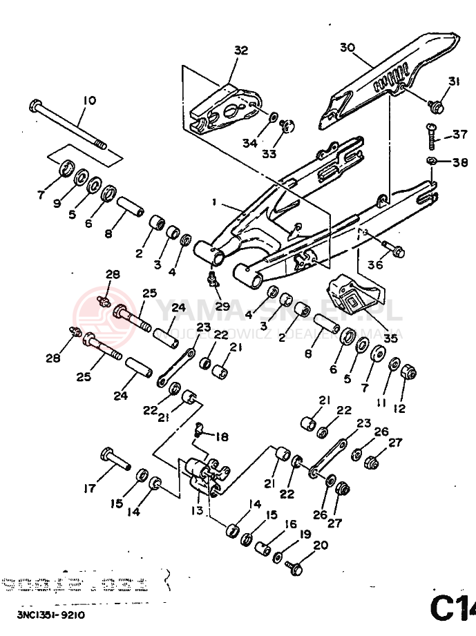 Schemat "wahacz" do Yamaha DT125R