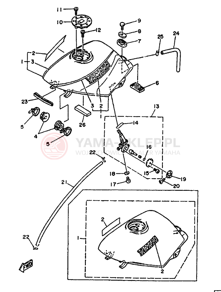 Schemat "zbiornik paliwa" do Yamaha TZR125