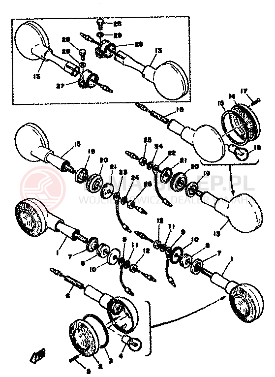 Schemat "kierunkowskazy" do Yamaha SR500