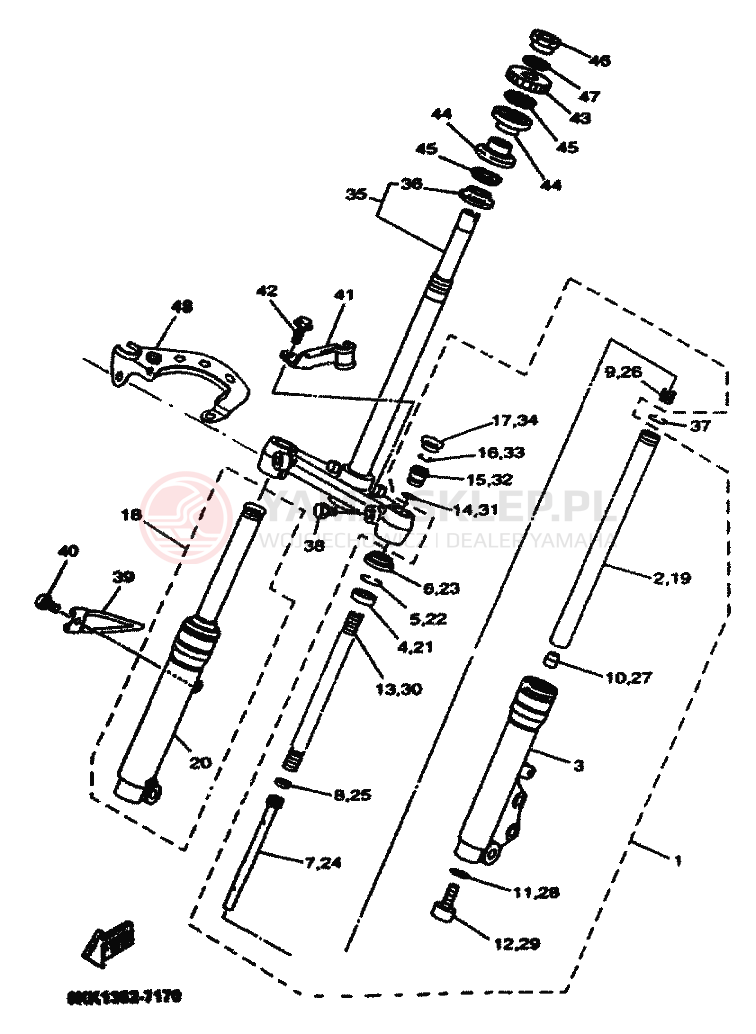 Schemat "Amortyzatory przód" do Yamaha NEOS