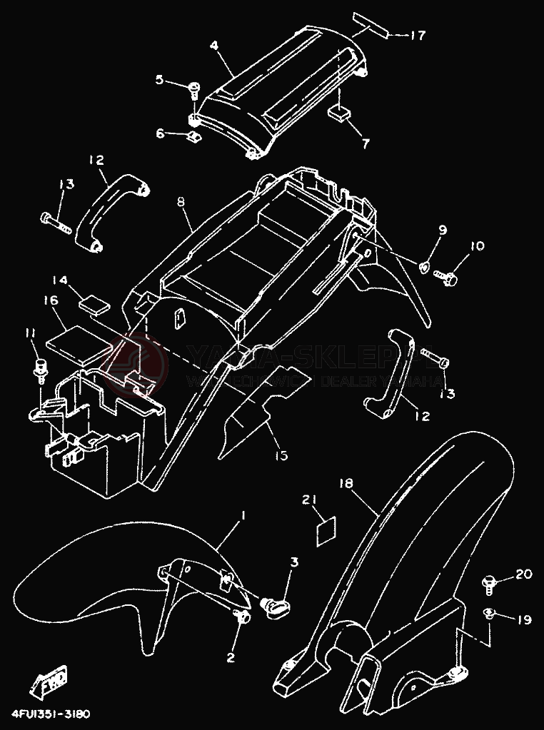 Schemat "błotnik" do Yamaha TDR125