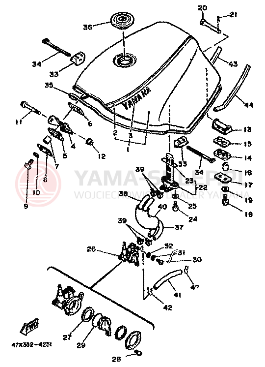Schemat "zbiornik paliwa" do Yamaha RD500LC