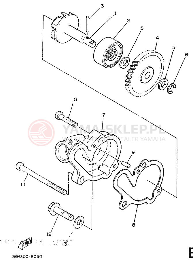 Schemat "Pompa wody" do Yamaha DT125R