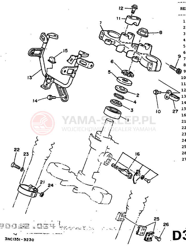 Schemat "Półki zawieszenia" do Yamaha DT125R