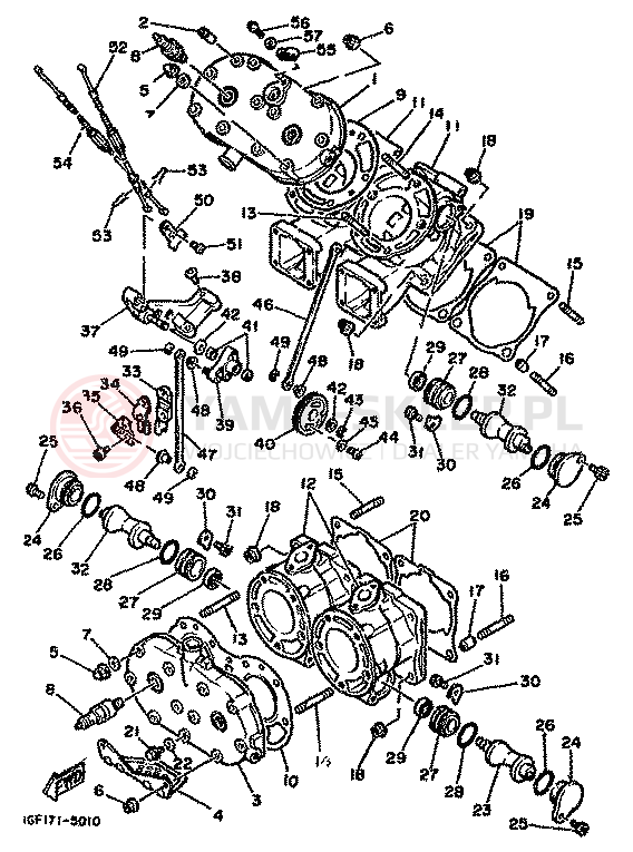 Schemat "cylinder" do Yamaha RD500LC