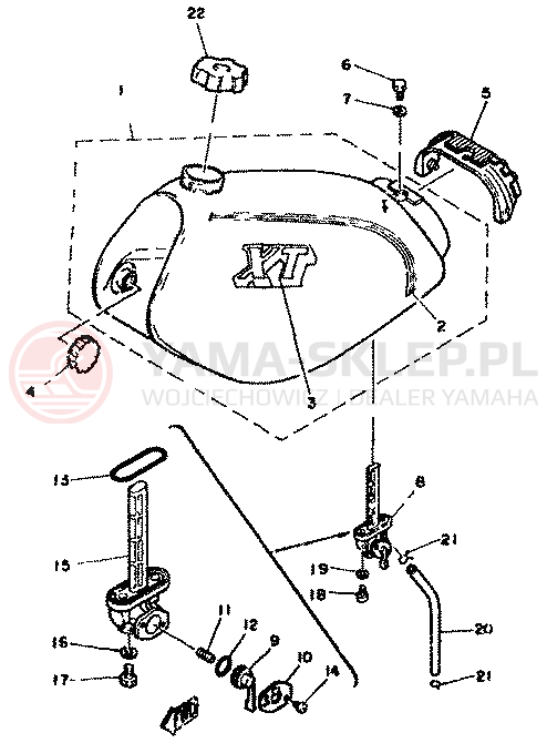 Schemat "zbiornik paliwa" do Yamaha XT250