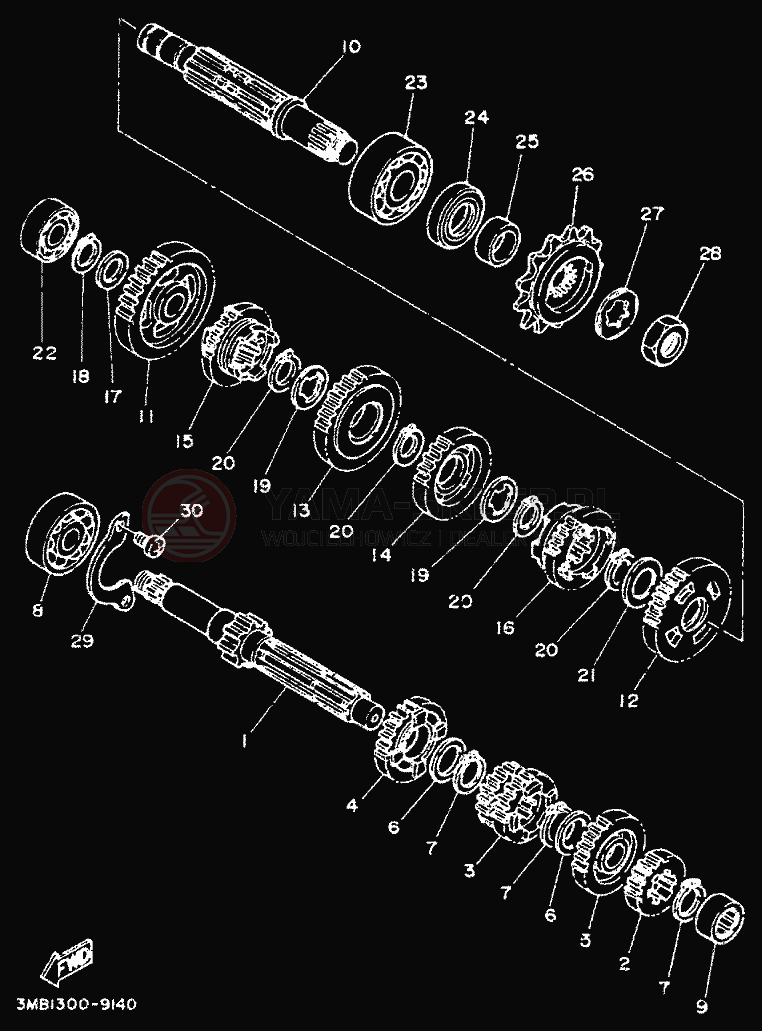 Schemat "Skrzynia biegów " do Yamaha TDR125