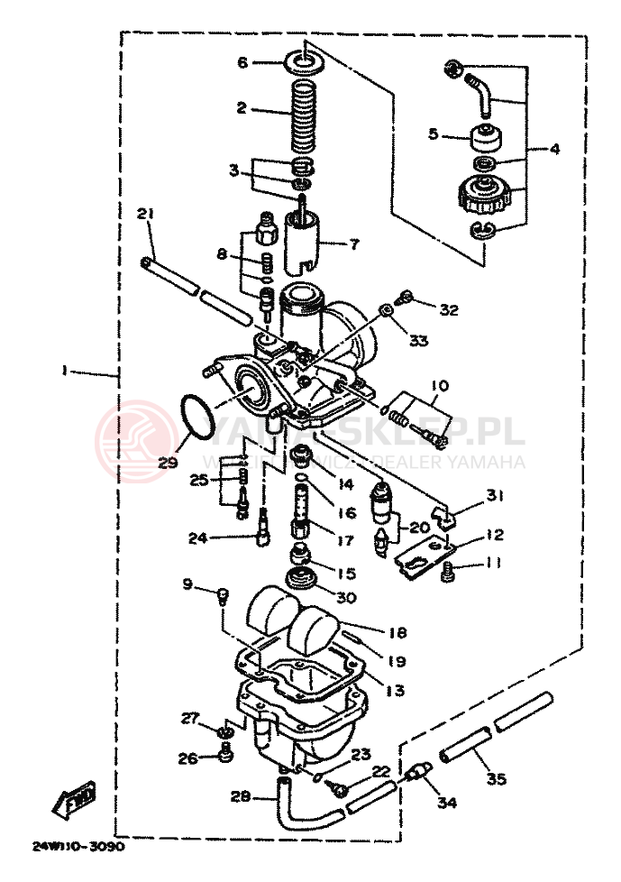 Schemat "Gaźnik" do Yamaha YFM200
