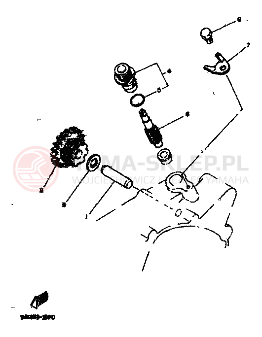 Schemat "PRZEKŁADNIA OBROTOMIERZA" do Yamaha RD80