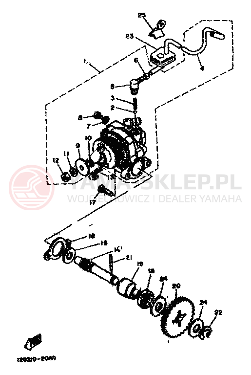 Schemat "Pompa olejowa" do Yamaha RD80