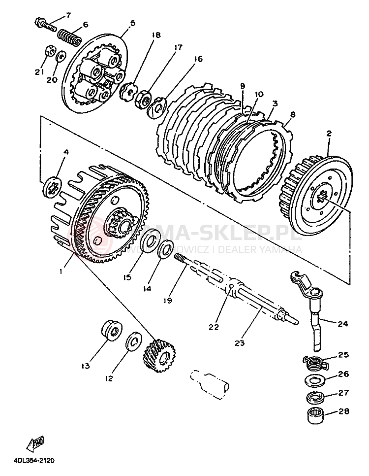 Schemat "sprzęgło" do Yamaha TZR125