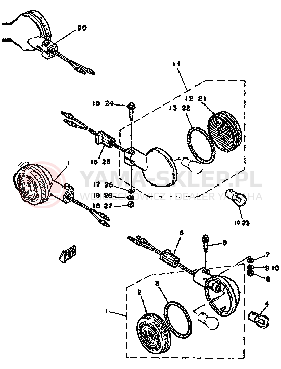 Schemat "kierunkowskazy" do Yamaha RD250LC