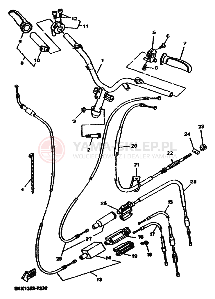 Schemat "Kierownica i osprzęt" do Yamaha NEOS