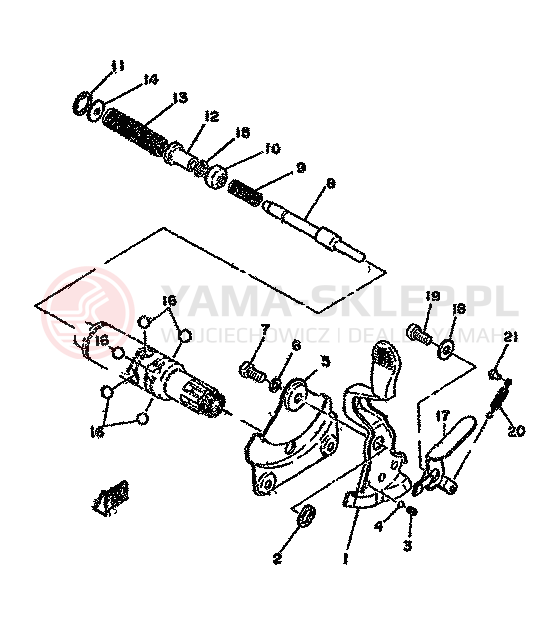 Schemat "ZMIANA BIEGÓW" do Yamaha TZ125H