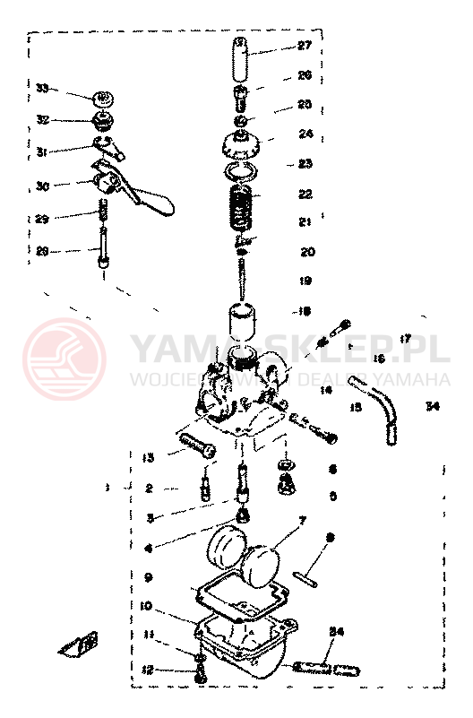 Schemat "GAŹNIK 1" do Yamaha RD50M