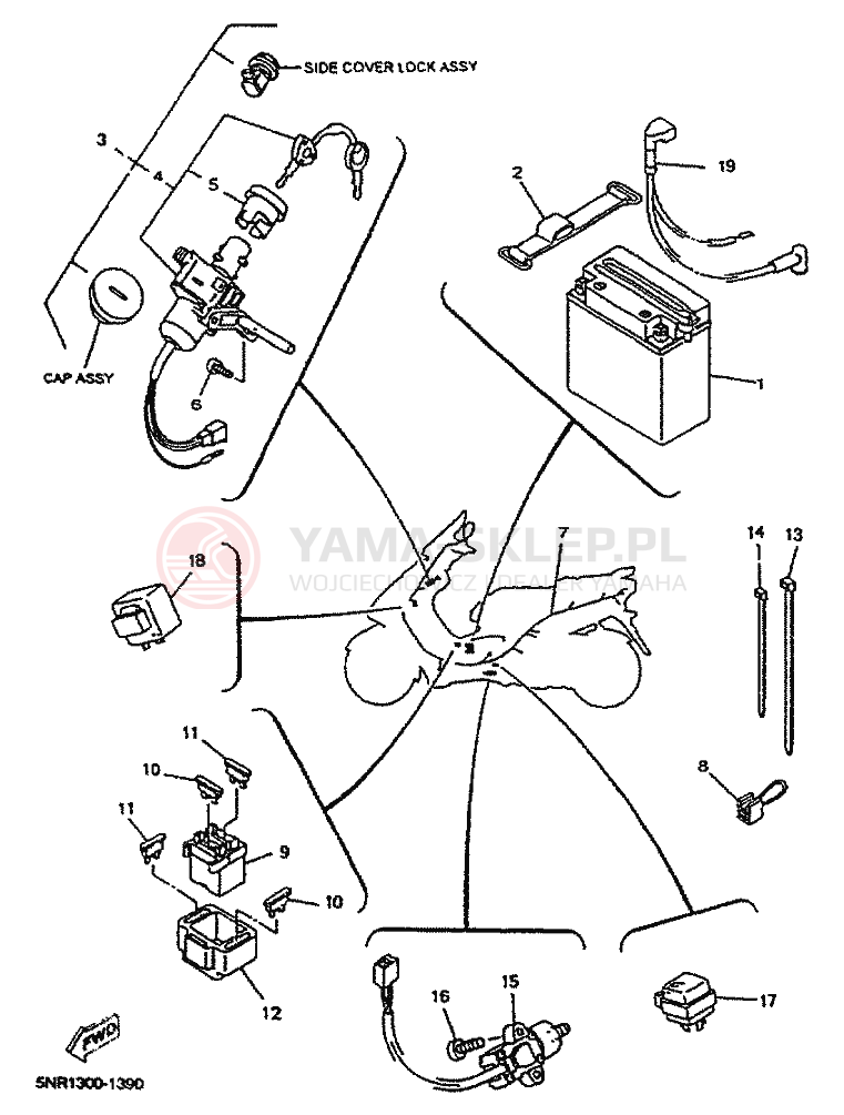 Schemat "układ elektryczny" do Yamaha MAJESTY
