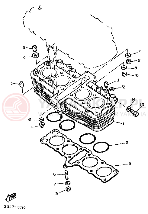 Schemat "cylinder" do Yamaha XJ900