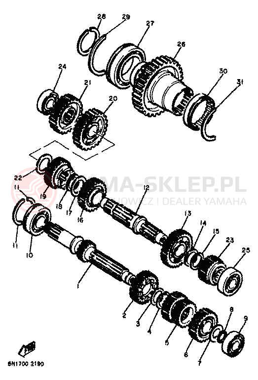 Schemat "Skrzynia biegów " do Yamaha XJ900